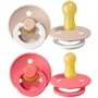 Set 2 suzete rotunde BIBS Blush Night/Coral din latex (6-18 luni) foto