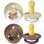 Set 2 suzete rotunde BIBS Vanilla Night/Dark Oak din latex (0-6 luni) foto