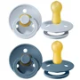 Set 2 suzete rotunde BIBS Baby Blue/Petrol din latex (0-6 luni) foto