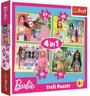 Puzzle Trefl Mattel Barbie's World, 4 in 1 (35+48+54+70 piese) foto
