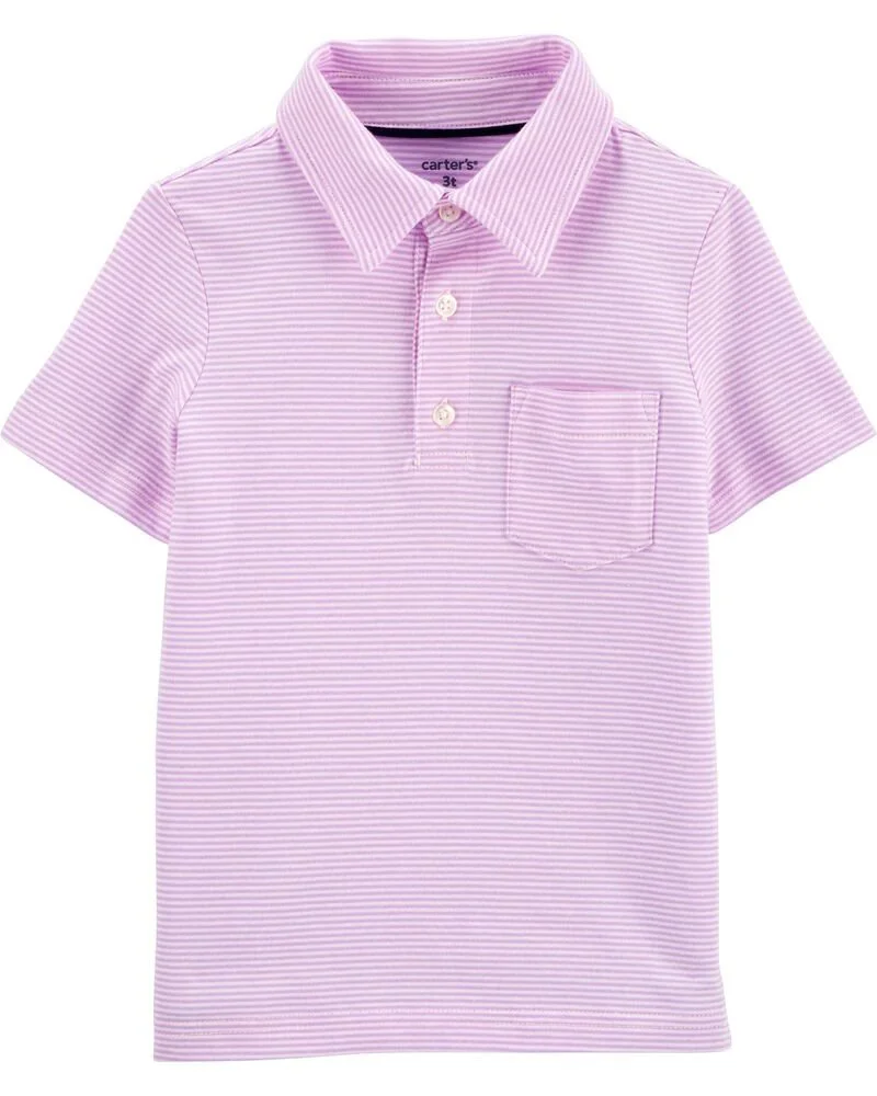 Carter's Tricou tip polo cu dungi mov foto