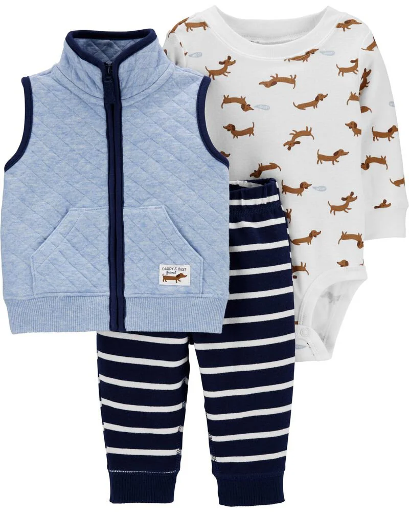 Carter's Set 3 piese Catel - vesta, body si pantaloni foto