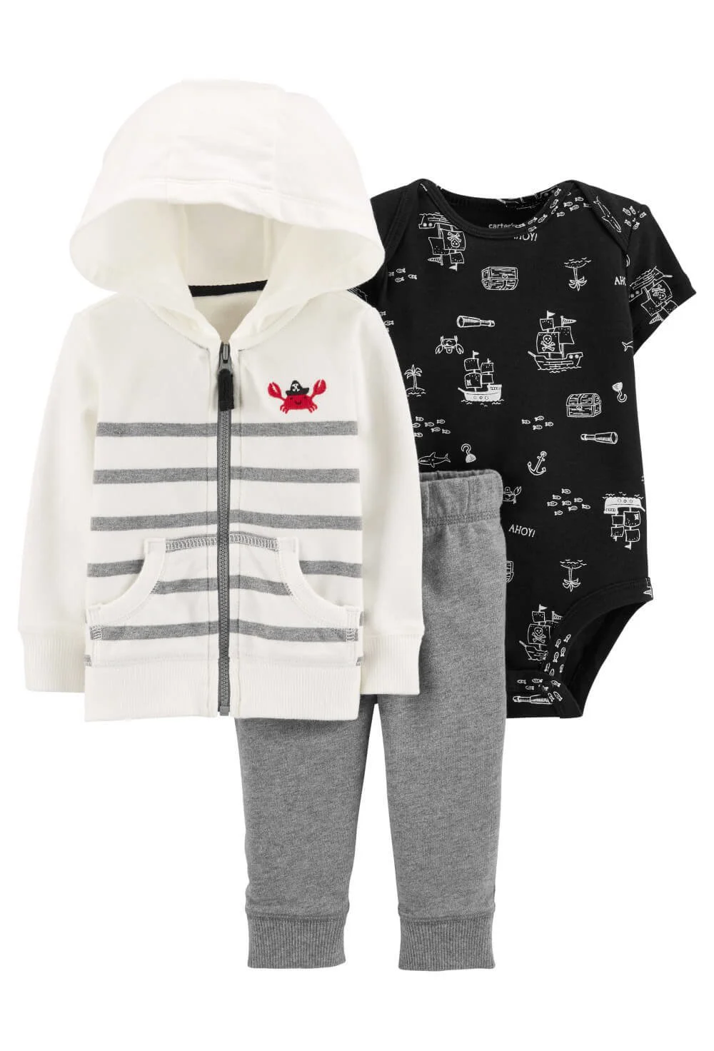 Carter's Set 3 piese Pirat - pantaloni, body si hanorac foto
