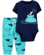 Carter's Set 2 piese Hipopotam - body si pantaloni foto