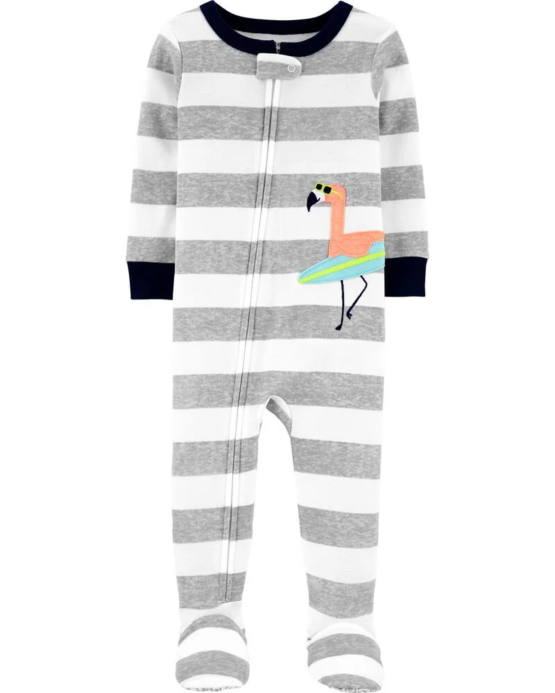 Carter's Pijama gri Flamingo foto