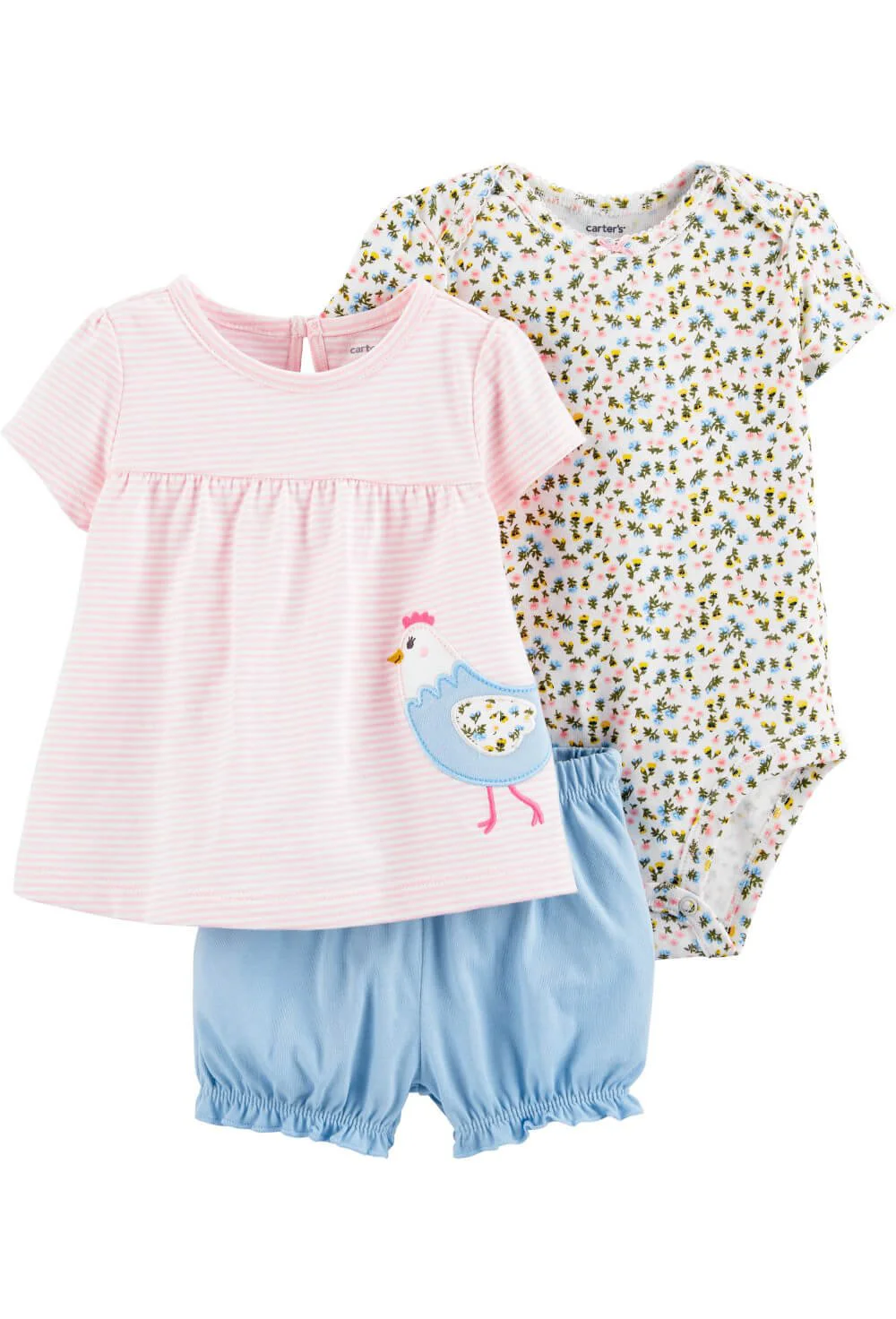 Carter's Set 3 piese Puisor - Tricou, body & pantaloni scurti foto