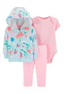 Carter's Set 3 piese Pantaloni, body si hanorac Floral foto