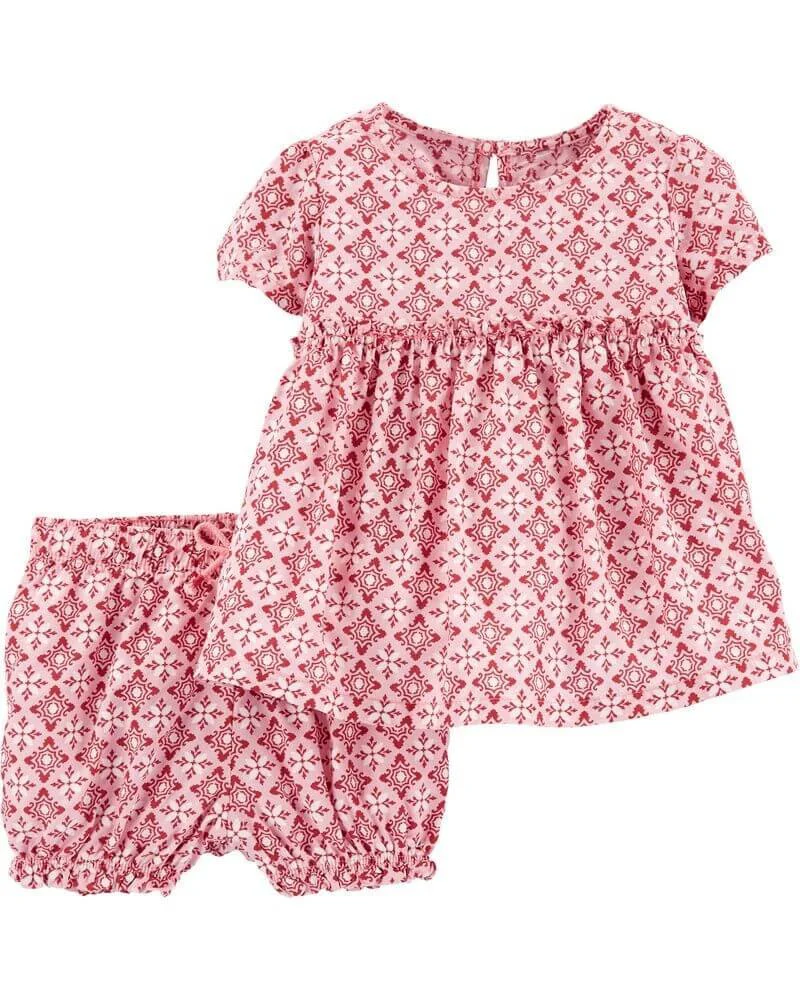 Carter's Set 2 piese Pantaloni scurti si top roz foto