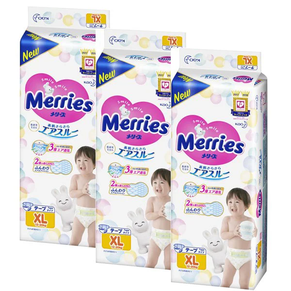 image for Set 3 x Scutece Merries marimea XL (12-20 kg), 3 x 44 buc. foto