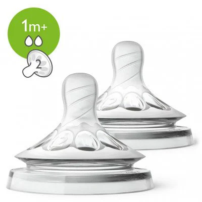 image for Tetina Philips AVENT Natural, 2 buc., flux lent (1+ luna) foto