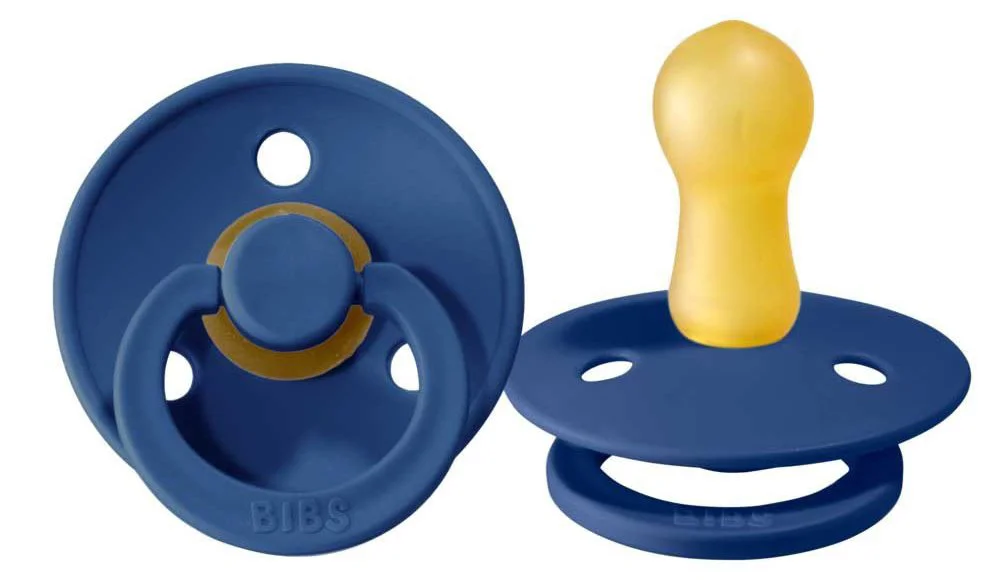 Suzeta rotunda BIBS Midnight din latex (0-6 luni) foto