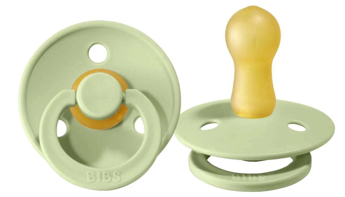 Suzeta rotunda BIBS Pistachio din latex (0-6 luni) foto