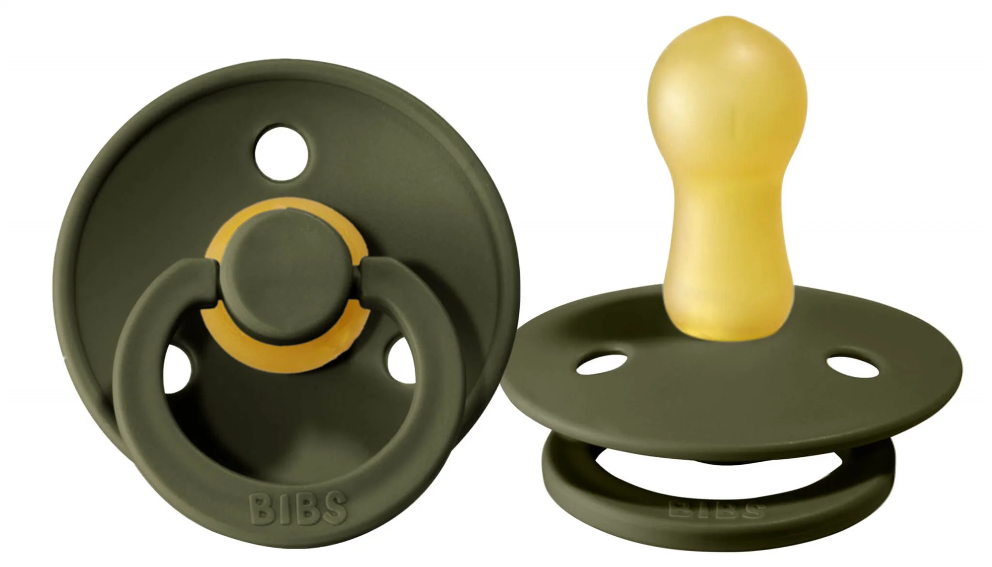 Suzeta rotunda BIBS Hunter Green din latex (6-18 luni) foto