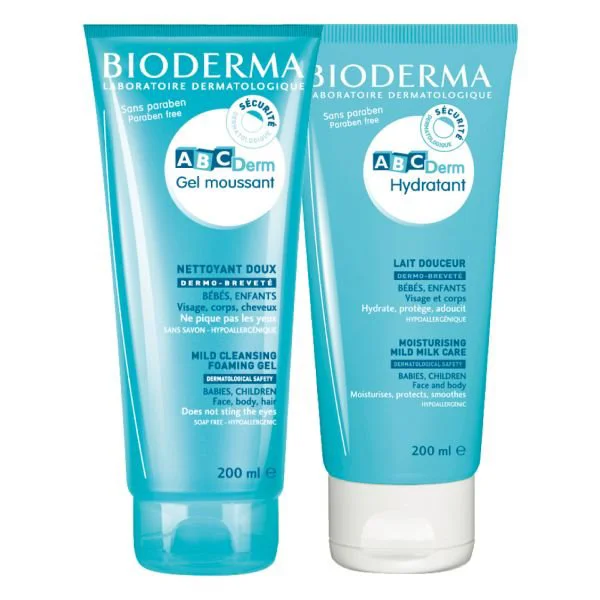 Lapte hidratant BIODERMA ABCDerm, 200 ml + CADOU Gel Spumant