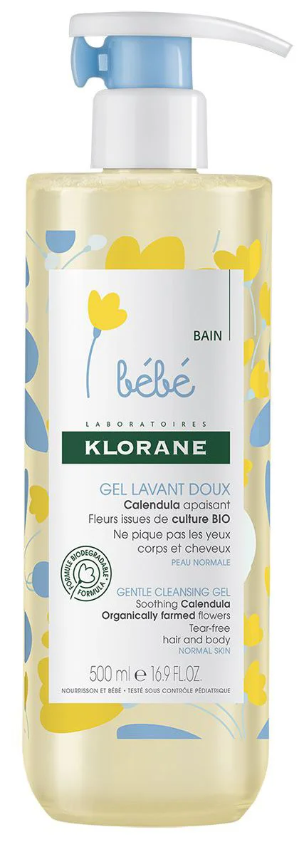Гель нежный очищающий с Календулой KLORANE Bebe для волос и тела, 500 мл foto