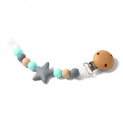 image for Lantisor din silicon pentru suzeta BabyOno Natural Nursing Beige foto
