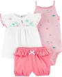 Carter's Set 3 piese Flamingo - body, top si pantaloni scurti foto