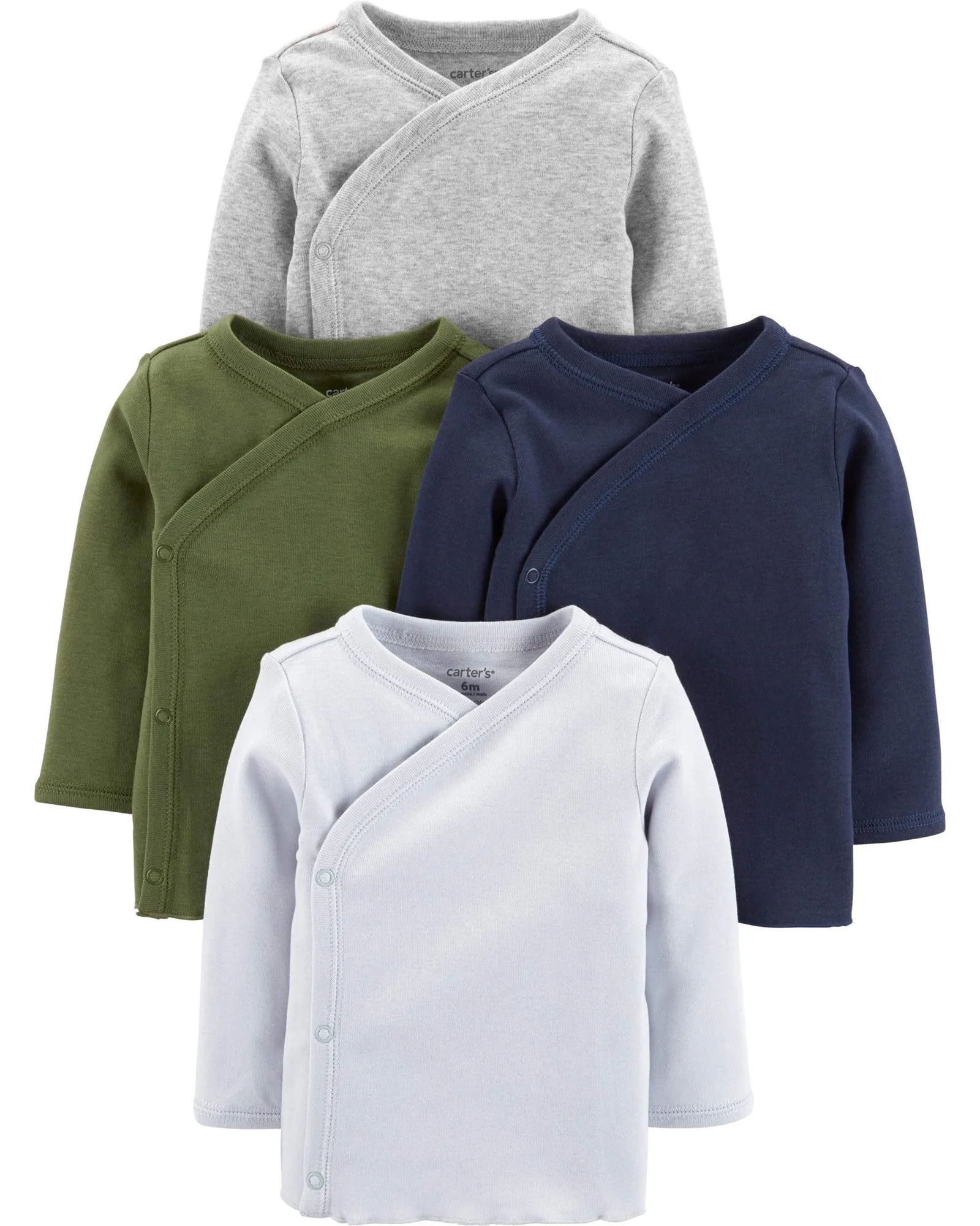 Carter's Set 4 bluzite cu inchidere laterala uni