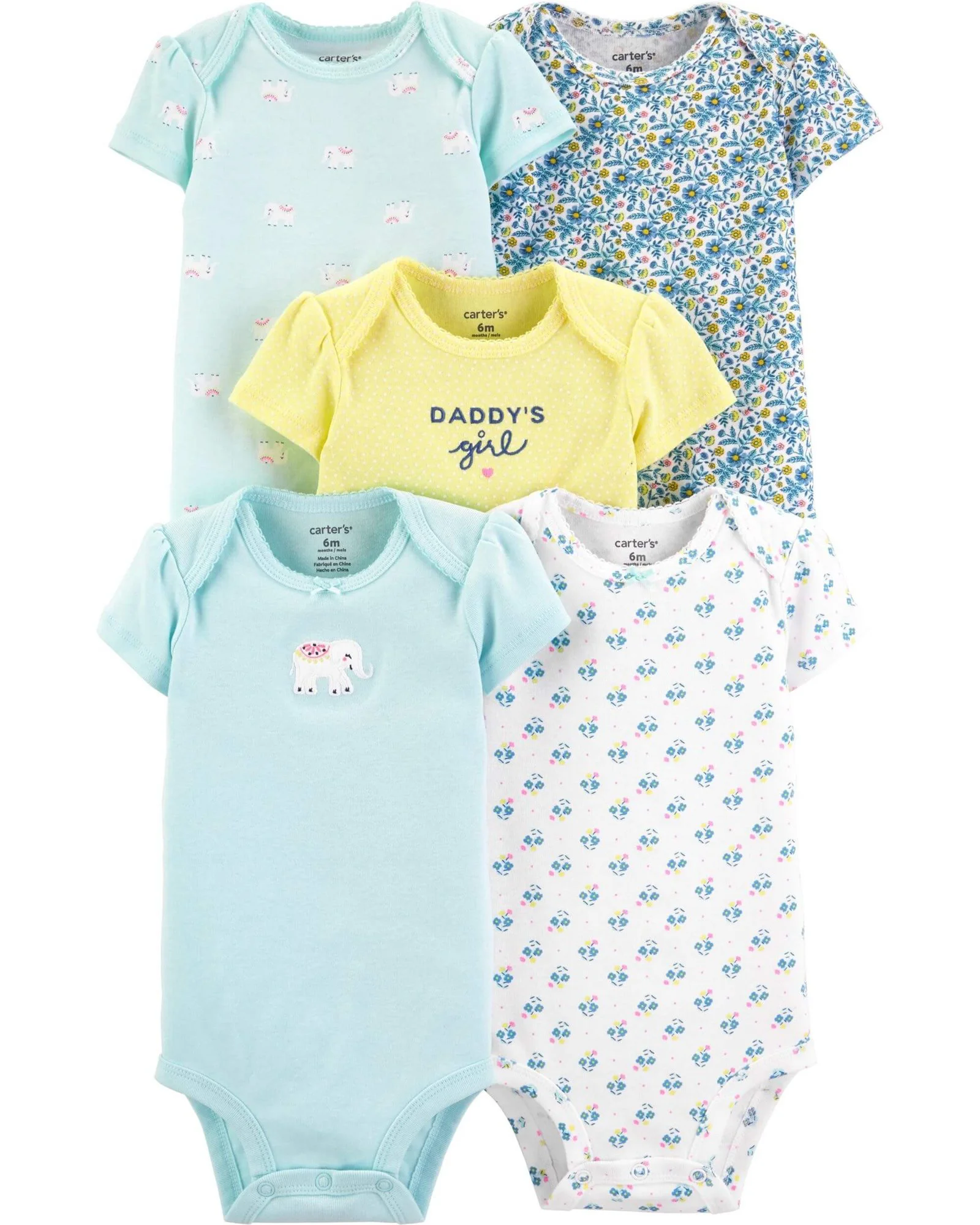 Carter's Set 5 piese body bebelus Elefantei foto