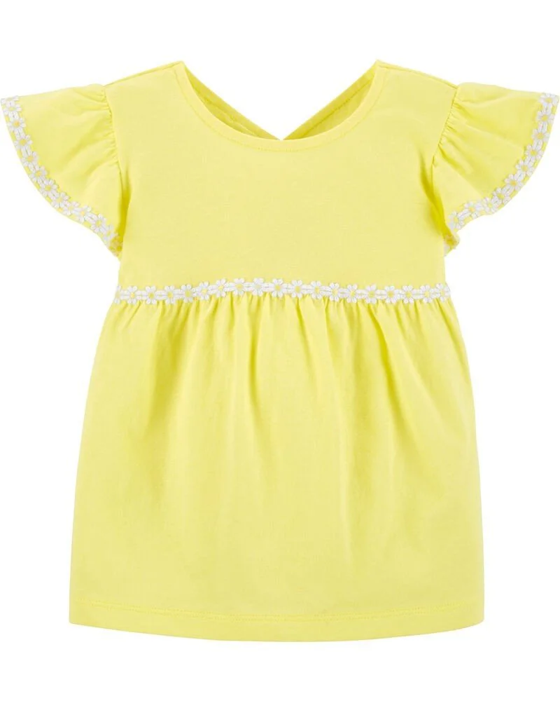 Carter's Tricou galben cu floricele foto