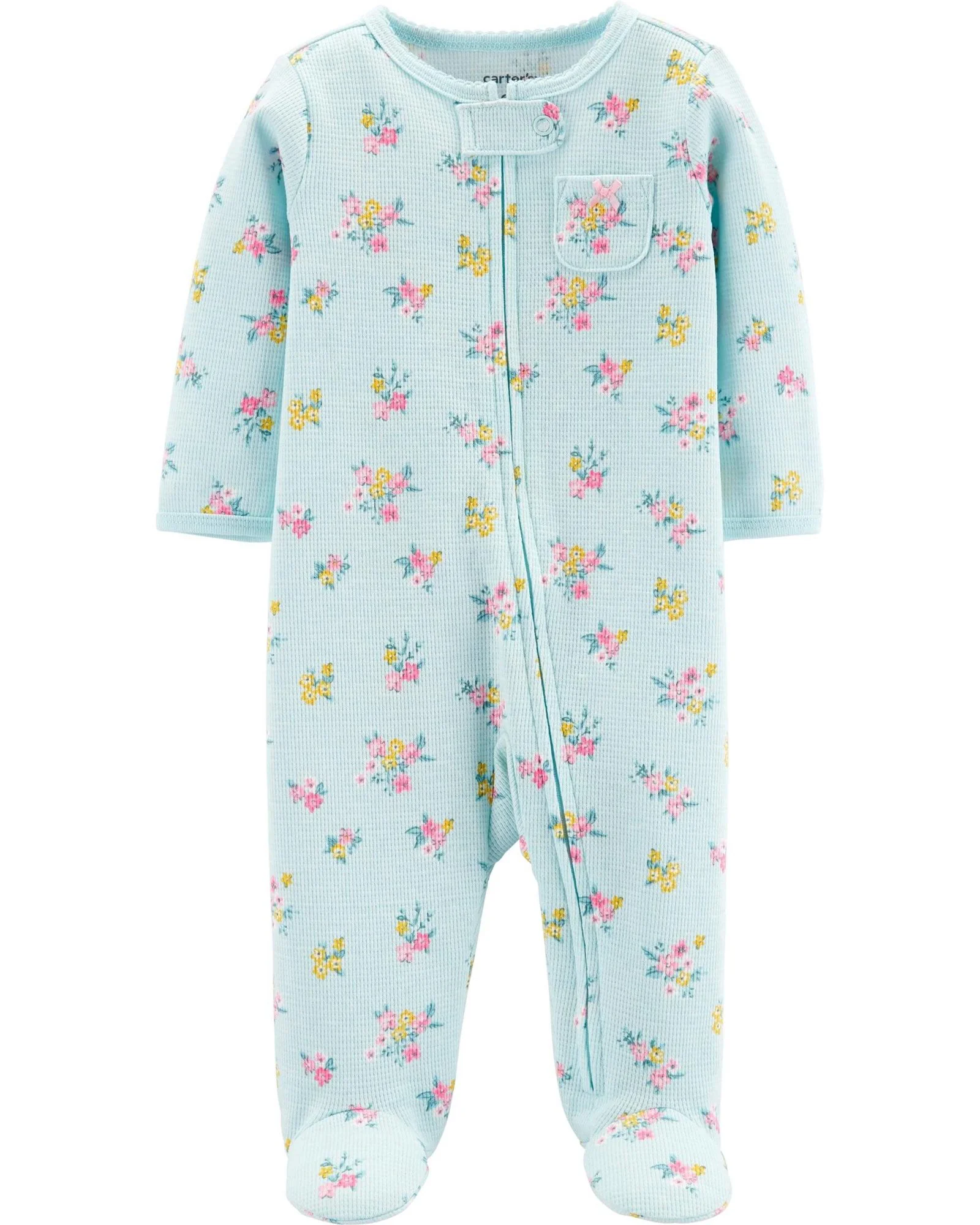 Carter's Pijama bebelus cu fermoar si flori foto
