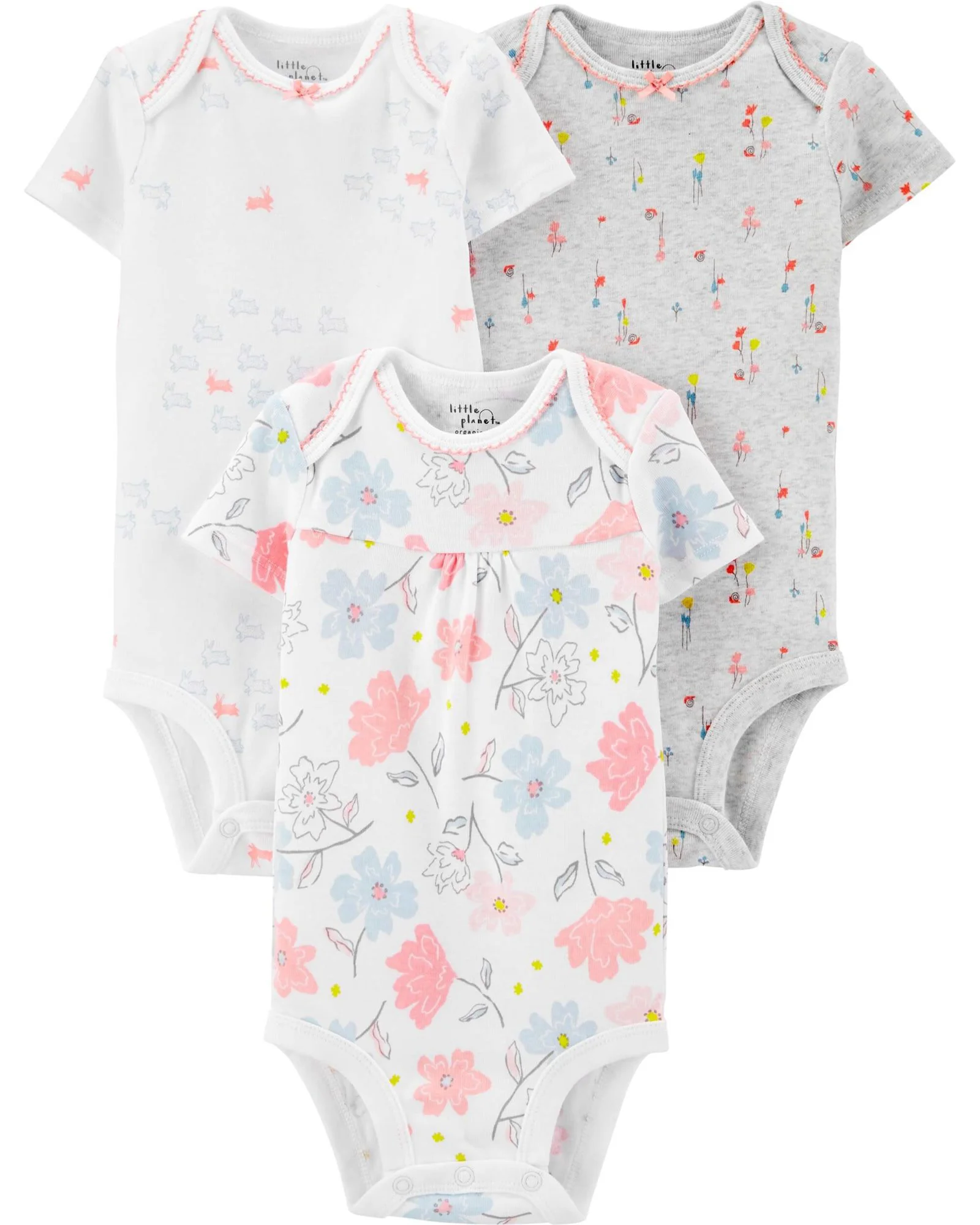 Carter's Set 3 piese body Flori 100% Bumbac Organic foto