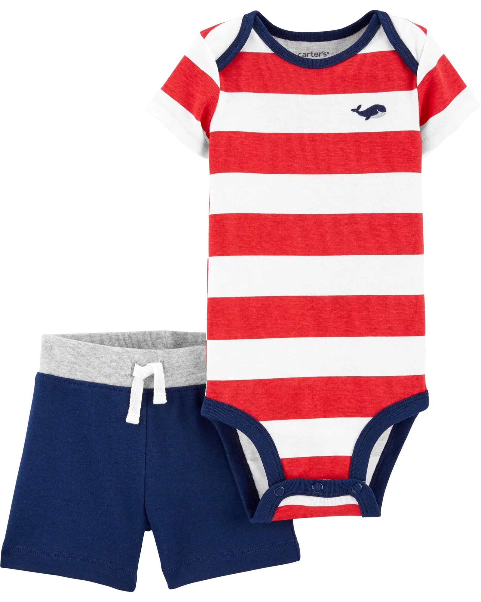 Carter's Set 2 piese Balena Body si pantaloni scurti