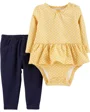 Carter's Set 2 piese Pantaloni si body cu volanas