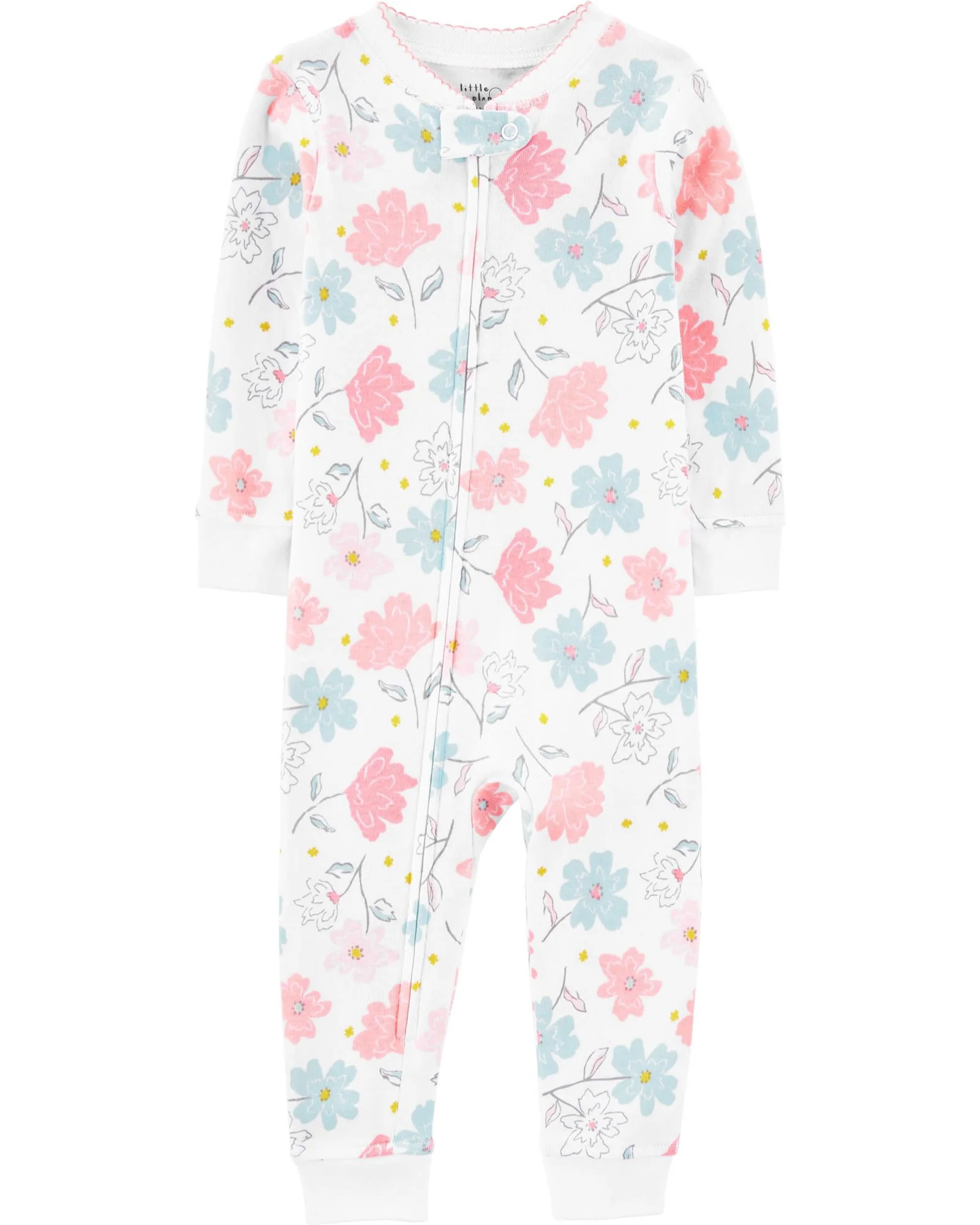 Carter's Pijama alba cu flori 100% Bumbac Organic foto
