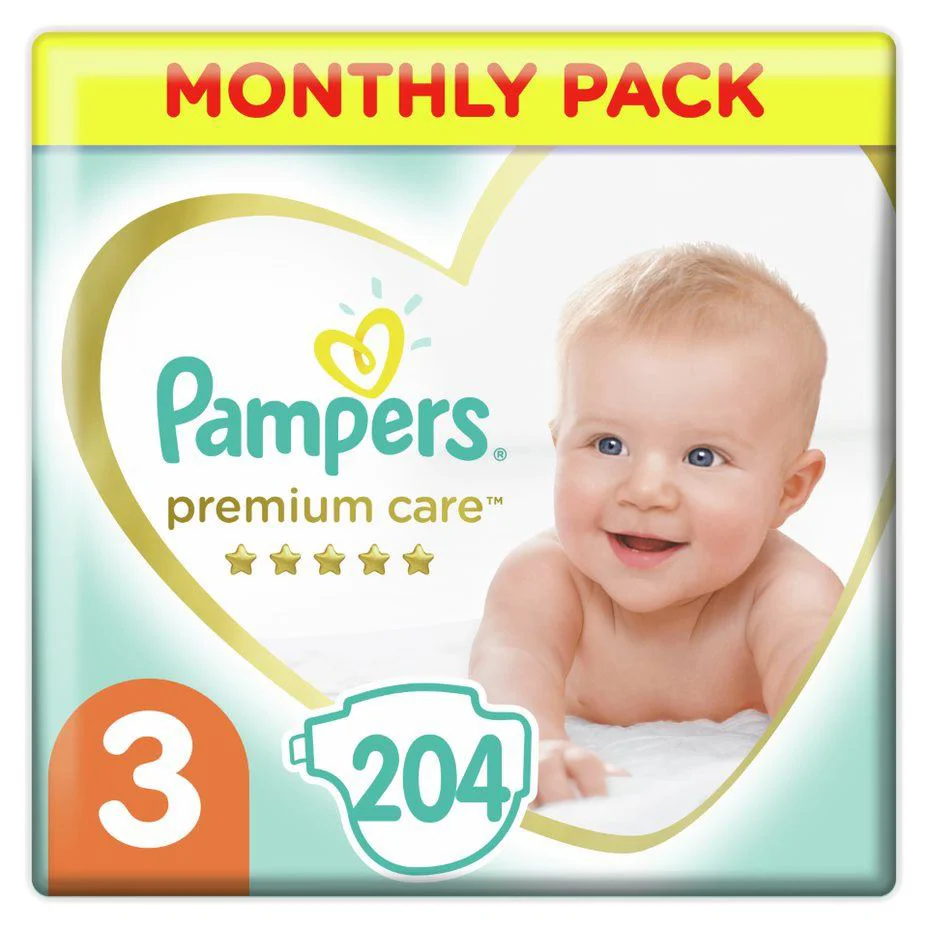 Scutece Pampers Premium Care 3 XXL Box (6-10 kg), 204 buc. foto