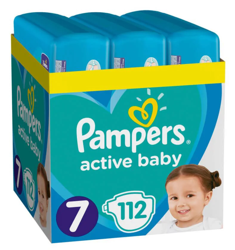 Подгузники Pampers Active Baby 7 Extra Large XXL Box (15+ кг), 112 шт. foto
