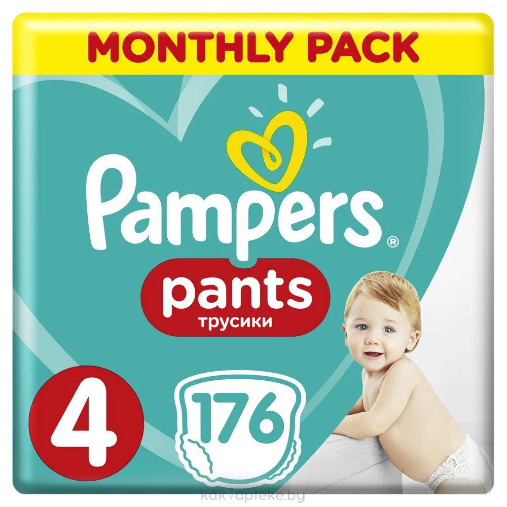 Трусики Pampers Pants Unisex 4 XXL Box (9-14 кг), 176 шт.