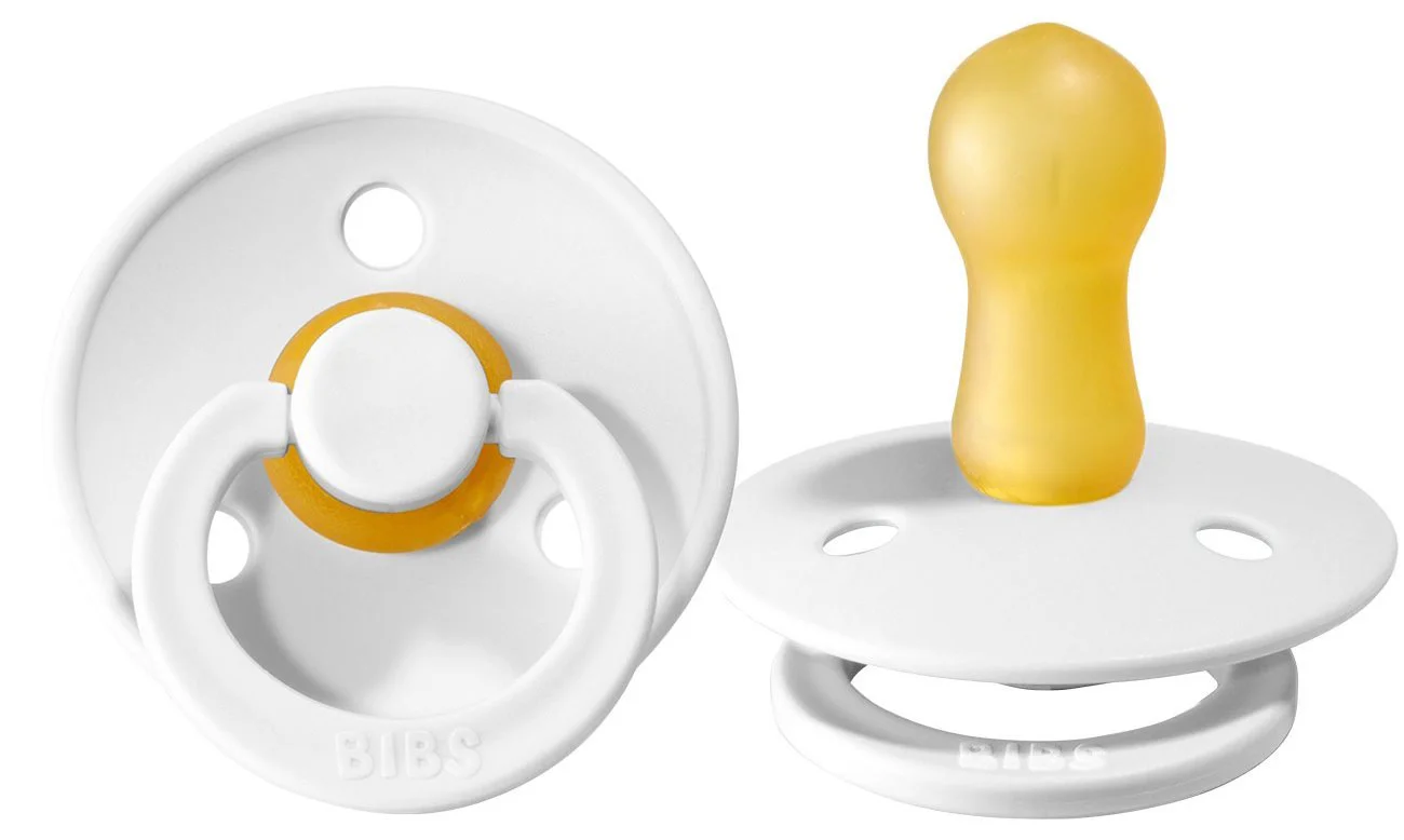 Suzeta rotunda BIBS White din latex (6-18 luni) foto