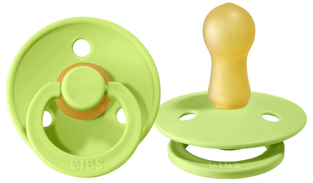 Suzeta rotunda BIBS Lime din latex (6-18 luni) foto