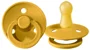 Suzeta rotunda BIBS Mustard din latex (0-6 luni) foto