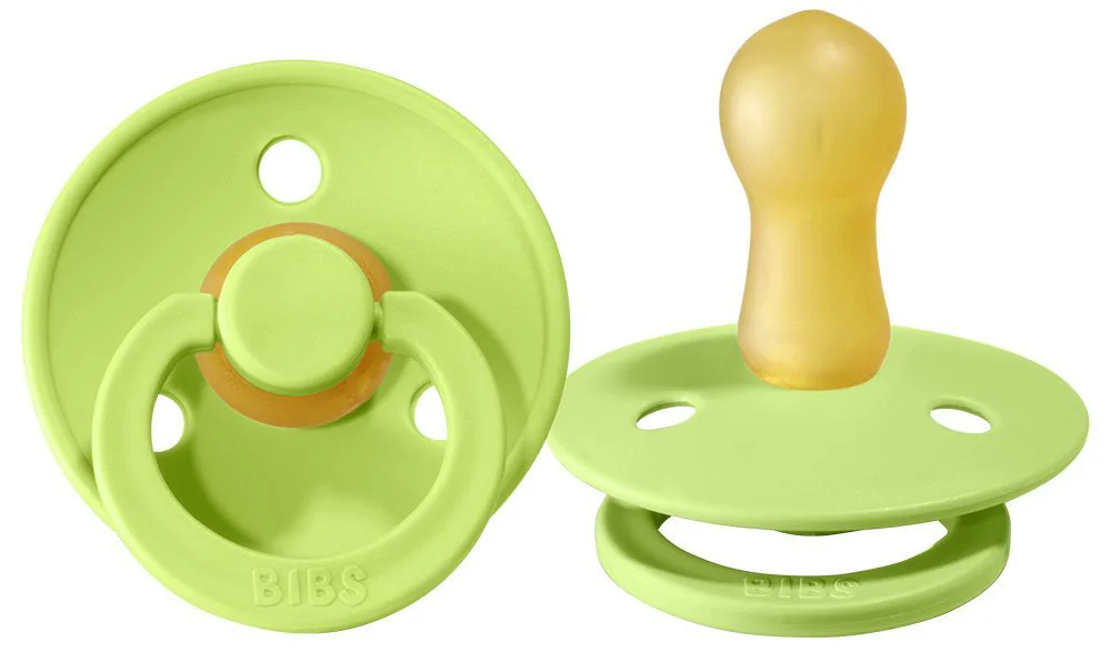 Suzeta rotunda BIBS Lime din latex (0-6 luni) foto
