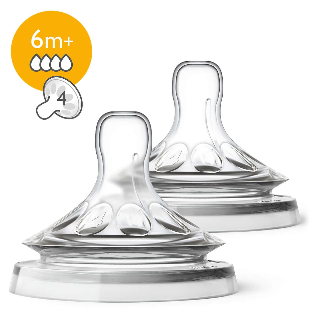 image for Tetina Philips AVENT Natural, 2 buc., flux rapid (6+ luni) foto