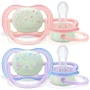 Suzete ortodontice de noapte Philips AVENT Ultra AIR Girl (0-6 luni), 2 buc. foto