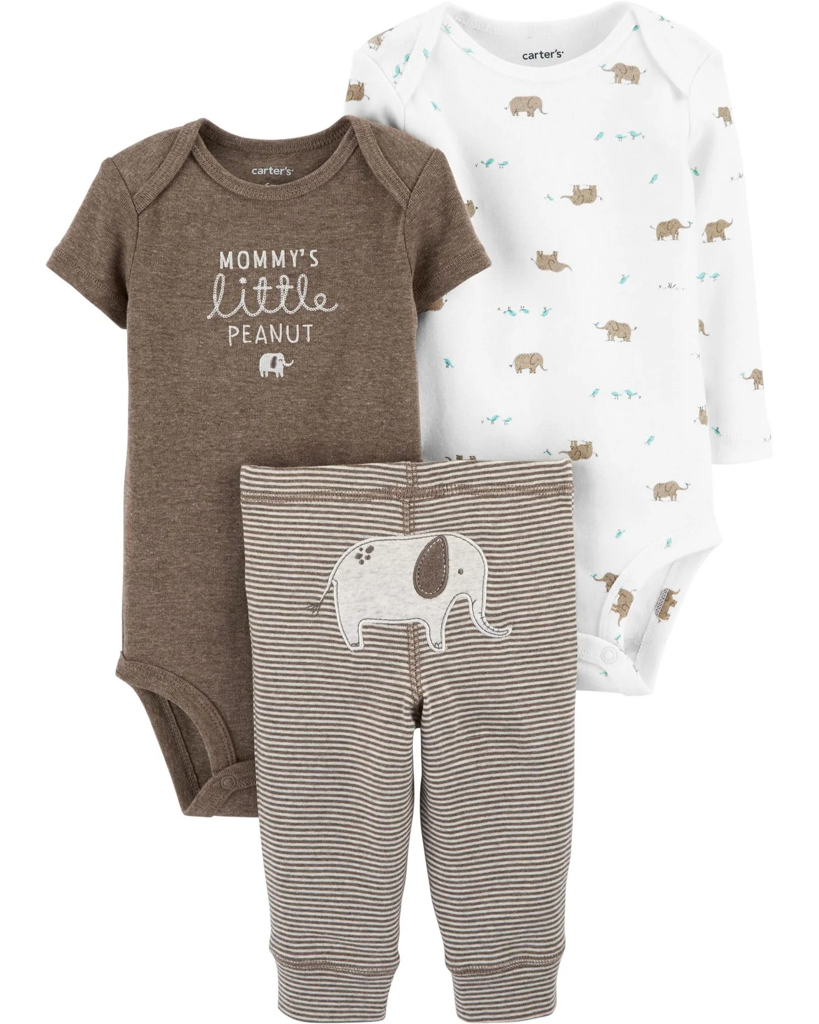 Carter's Set 3 piese Elefant - 2 body-uri si pantaloni foto