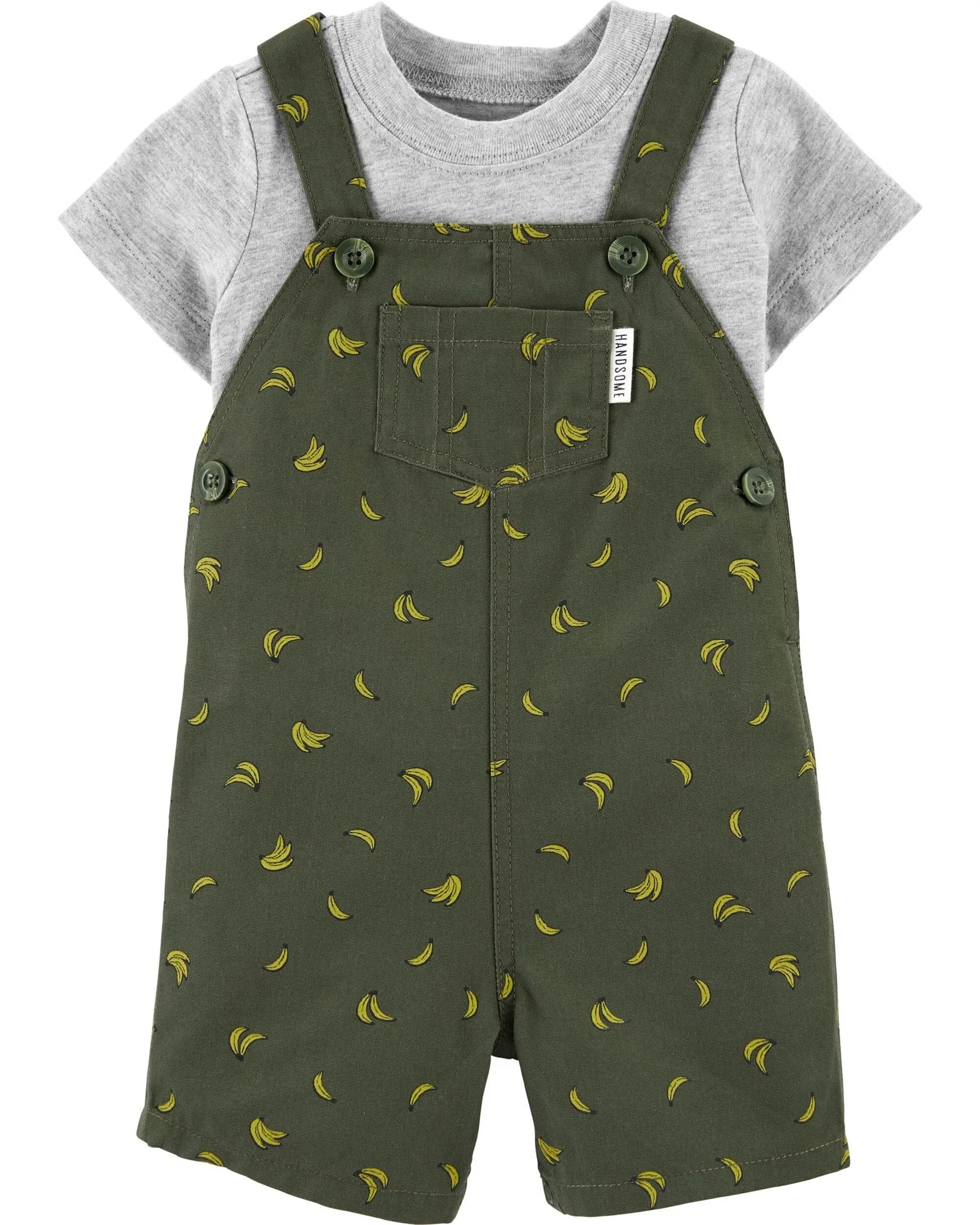 Carter's Set 2 piese Banana - tricou si salopeta scurta foto