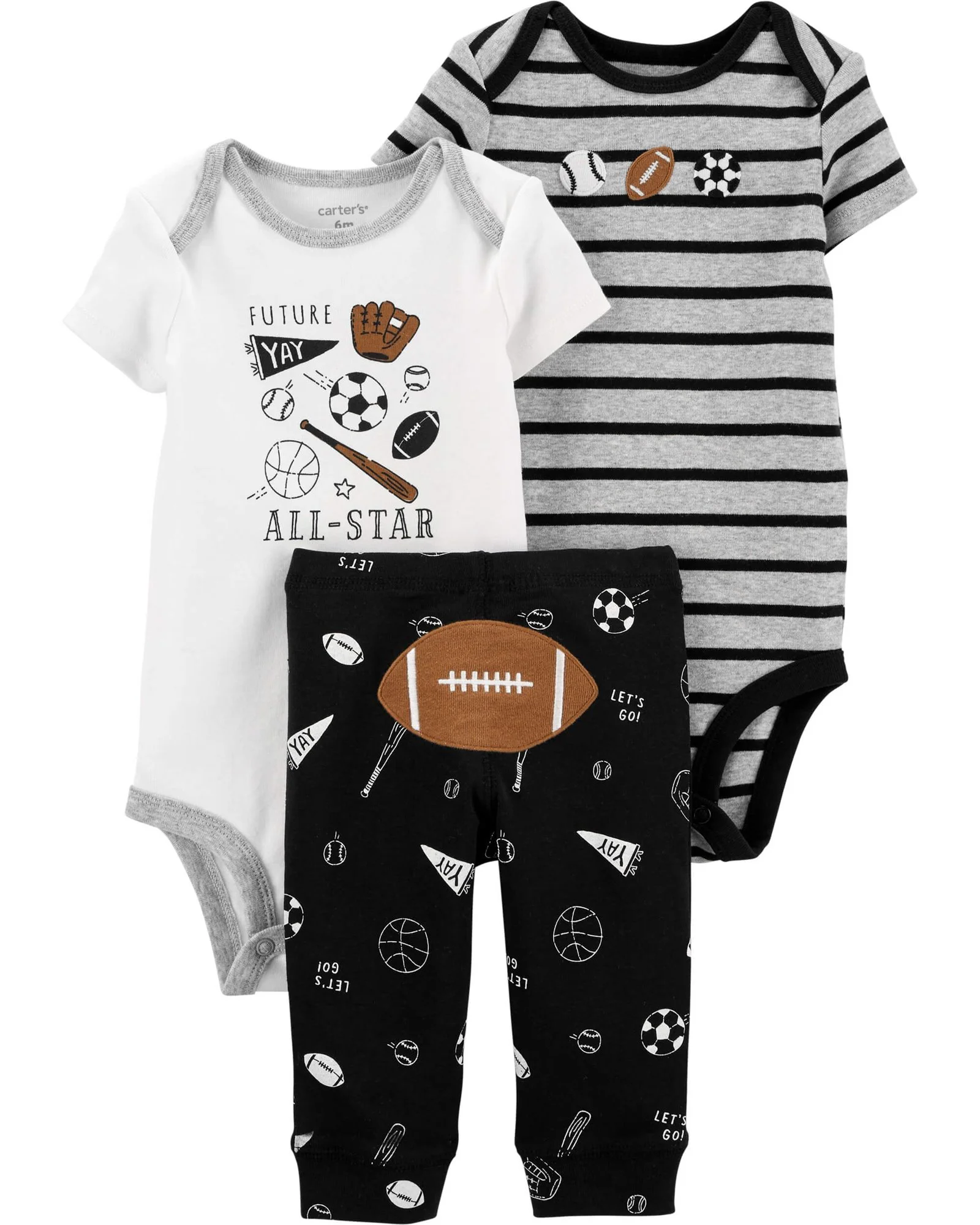 Carter's Set 3 piese Football - 2 body-uri si pantaloni foto