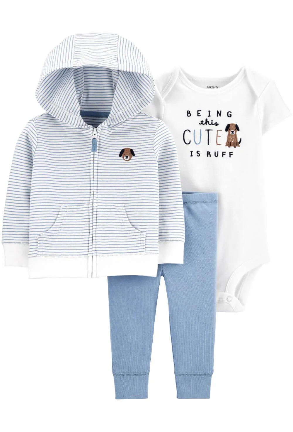 Carter's Set 3 piese Catel - pantaloni, hanorac si body foto