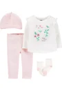 Carter's Set 4 piese bebelus - pantaloni, bluza, caciulita si sosete foto