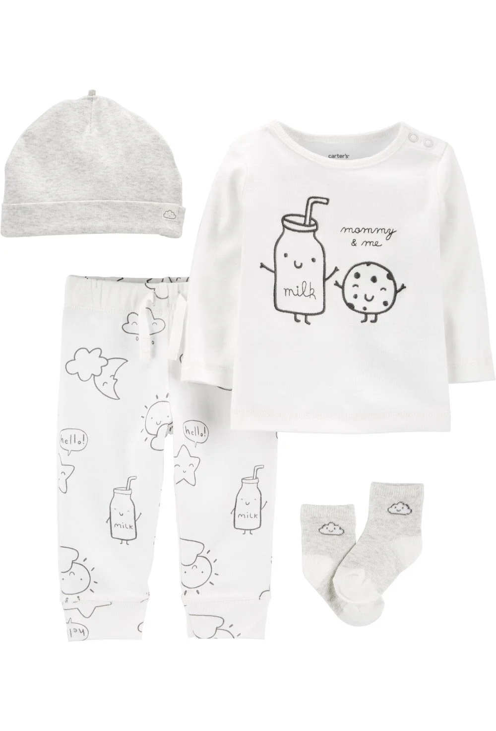 Carter's Set 4 piese bebelus Prajitura - pantaloni, bluza, caciulita si sosete foto