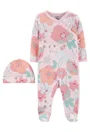 Carter's Set 2 piese Pijama si caciulita Flori foto