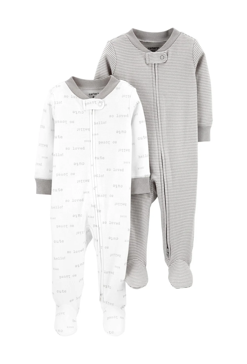 Carter's Set 2 piese Pijamale bebe text si dungi foto