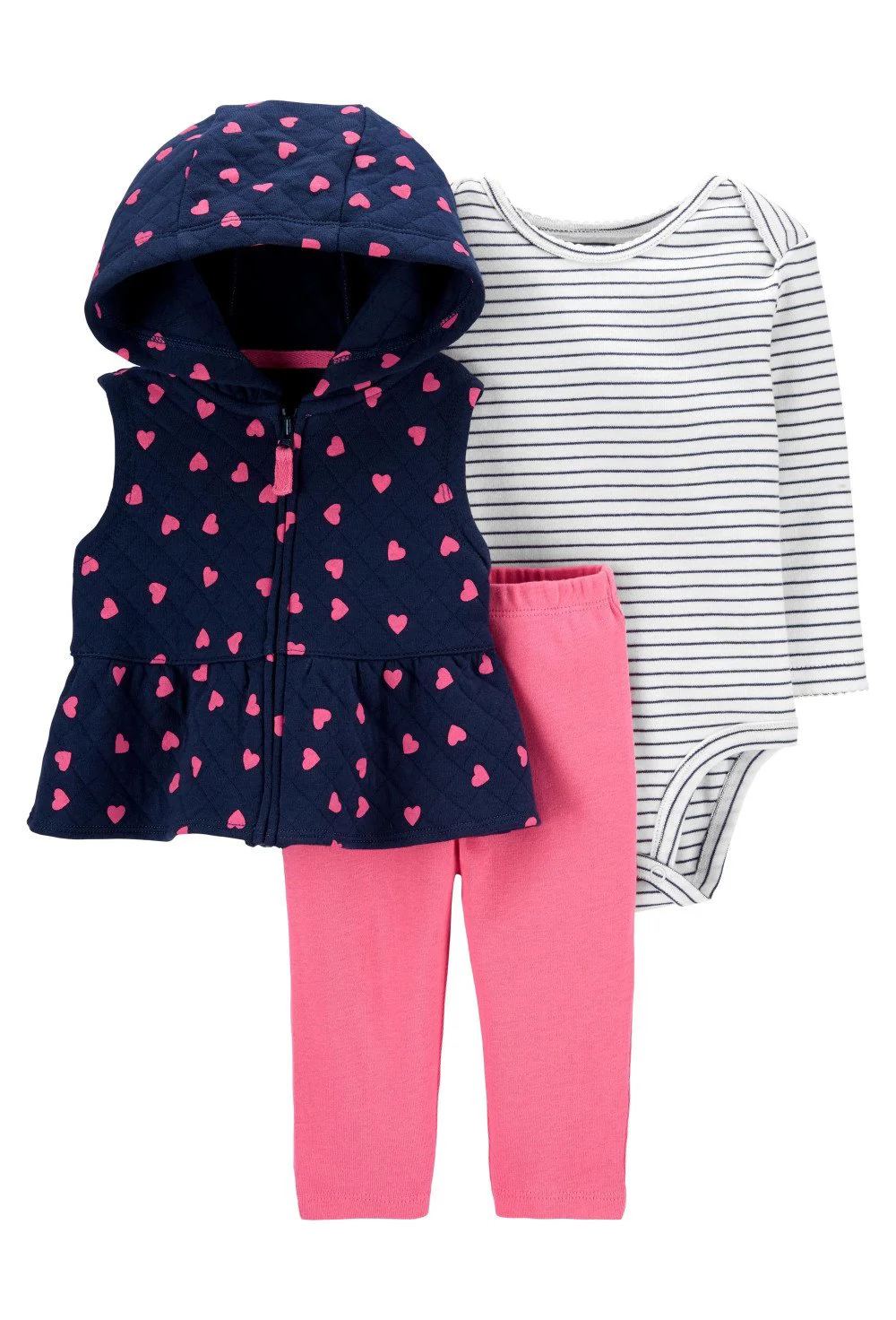 Carter's Set 3 piese Inimioare - pantaloni, body si vesta foto