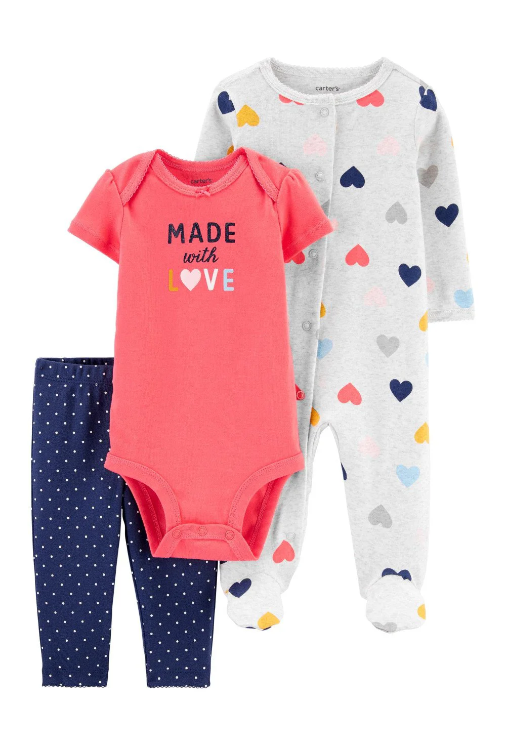 Carter's Set 3 piese Inimioare - pijama, body si pantaloni foto