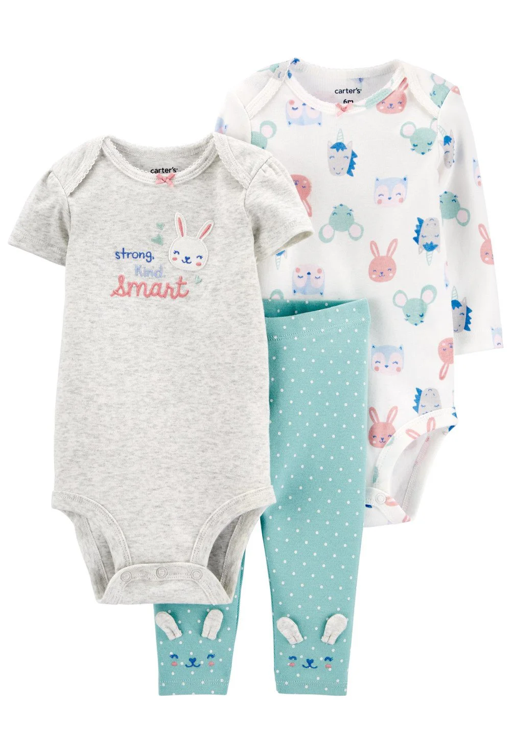 Carter's Set 3 piese Iepuras - 2 body si pantaloni foto