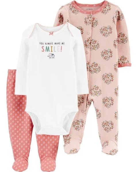 Carter's Set 3 piese Elefant - pijama, body si pantaloni foto